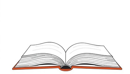 Fototapeta premium Single line drawing of open book, minimalist style, education theme, education concept, outline