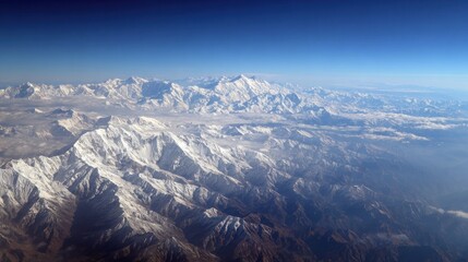 Aerial view of snow-capped mountains