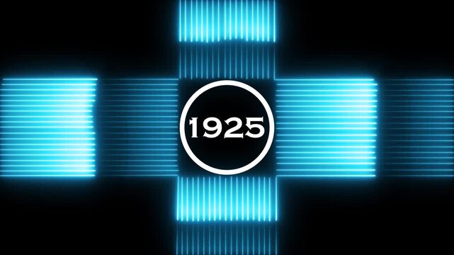 Glowing Cyber Circuit Future Technology Concept Circle Ring Text  Symbol 1925 Latter Text Animation Background |