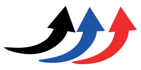 Black and red arrow set. Black and red curved arrow sign. Curved arrow icons. curved arrows set vector, eps 10