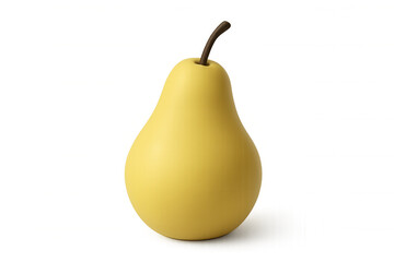 3d rendering of ripe yellow pear standing vertically, isolated against transparent background, highlighting natural fruit freshness