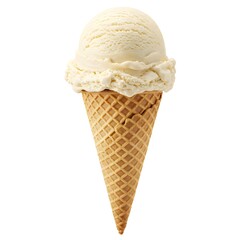 Deliciously creamy vanilla bean ice cream served in a crisp golden waffle cone a perfect summer treat	