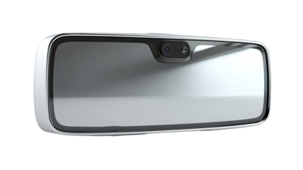 Modern car side-view mirror with camera