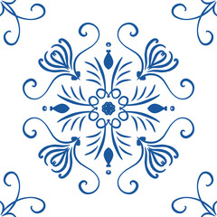 blue floral ornament