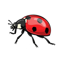 ladybug on white background