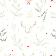 seamless pattern with red flowers