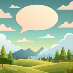 Obraz premium Communication Thought Bubbles in the Sky, Conceptual Illustration, Creative Design for Discussions and Ideas