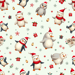 seamless pattern with snowman
