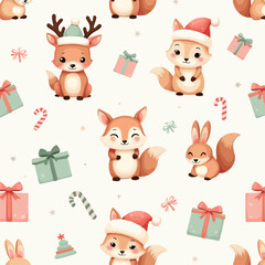 set of funny christmas icons