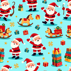 seamless pattern with santa claus