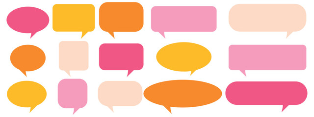 Obraz premium Vector set of speech bubble templates for your design and text. Various speech bubbles for designing conversations and dialogues.