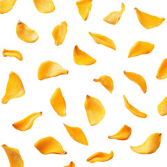 Naklejka premium mango slices Isolated transparent on white background