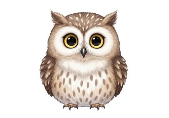 Fototapeta premium Cute little owl illustration isolated on transparent background