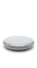 Smooth oval granite stage in pale grey tone, polished surface, realistic 3D style, isolated on pure white background.
