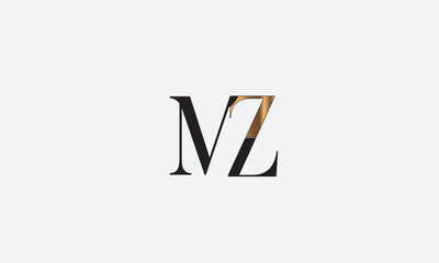 MZ, ZM , Z, M Abstract Letters Logo Monogram	