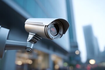Outdoor security camera on a modern building