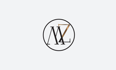 MZ, ZM , Z, M Abstract Letters Logo Monogram	