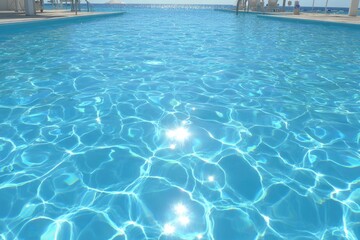 Obraz premium Sparkling turquoise pool water, sunlit ripples