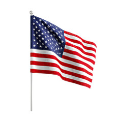 Fototapeta premium American flag waving proudly, red and white stripes, with stars on blue