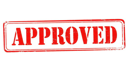 Red approved stamp isolated on transparent background transparent background