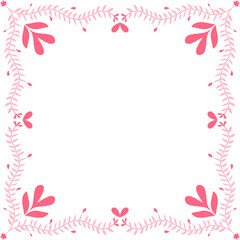 frame with pink flowers