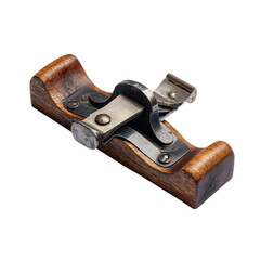 Obraz premium A spokeshave with adjustable blades, ideal for smoothing curved wooden surfaces, highlighted on a white background
