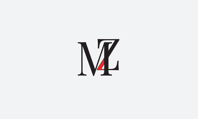 MZ, ZM , Z, M Abstract Letters Logo Monogram	