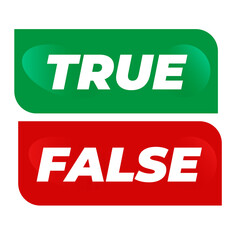 True and False Option Button Symbol Icon on a Transparent Background
