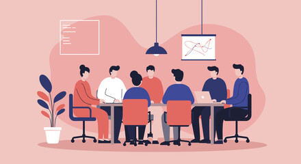 Diverse business team collaborates in a modern office meeting room, discussing strategies and ideas. Ideal for corporate teamwork concepts.