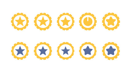 Star rating vector graphic star icon yellow star blue star best rating quality rating product rating icons