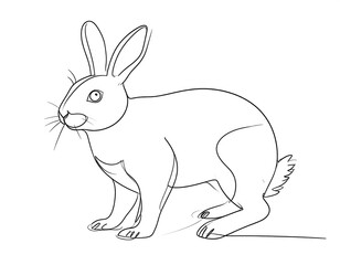 Fototapeta premium Simple line drawing of a rabbit
