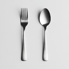 Fork and spoon on white background (2)