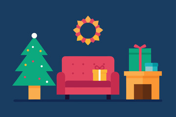 A decorated Christmas tree surrounded by festive gifts and presents with a shiny star on top