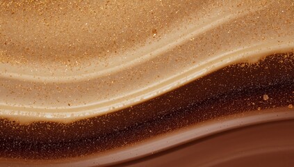 Naklejka premium Abstract Layers of Golden Hue and Deep Brown, Subtle Shimmers and Flowing Lines.