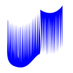 Blue abstract ocean wave icon with stylized flowing lines