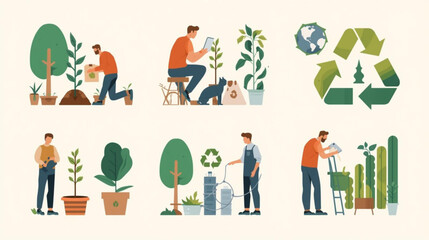 People Planting Trees Artwork