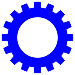 Blue Gear Vector Icon for Industrial and Mechanical Concepts