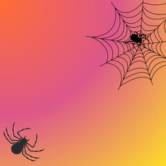 spooky Halloween spider web ombre gradient background