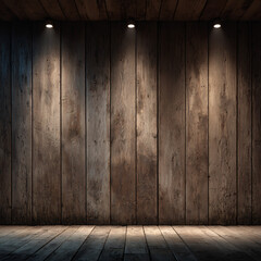 old wooden room, wooden wall with soft lighting 