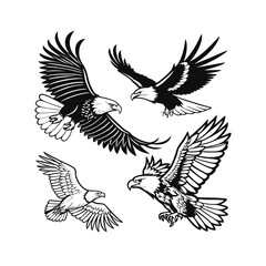 EAGLE SVG, eagle cut file, eagle silhouette, eagle dxf, eagle vector, eagle head svg, eagle cricut, eagle eps, eagle logo svg, stencil, dxf 