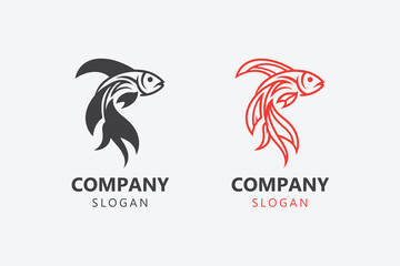 Fish logo design for seafood restaurant, fishing brand, and aquatic business identity