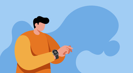 Modern man checking his smartwatch, illustrating digital health, fitness tracking, and convenient lifestyle management. Ideal for technology and wellness concepts.