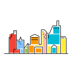 Obraz premium vector illustration of city buildings