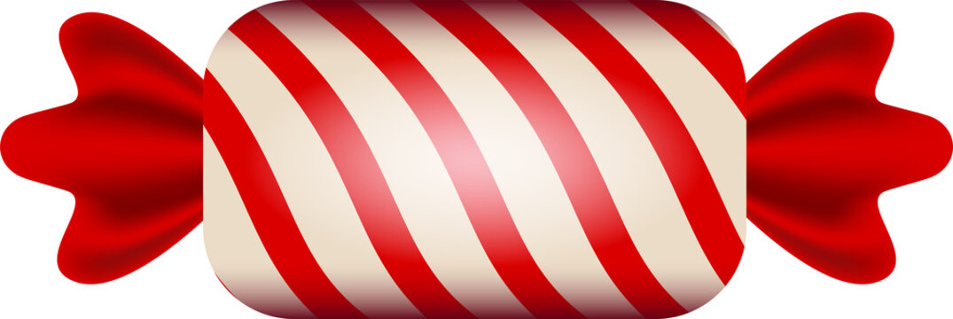 Red and White Striped Christmas Candy Decoration