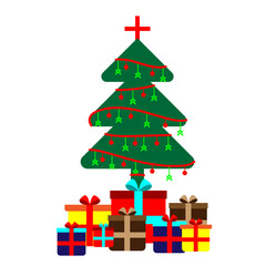 Festive Christmas tree with gifts creating holiday cheer and excitement for the season's celebrations