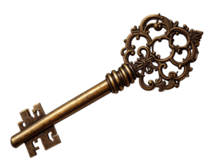 antique key isolated on white