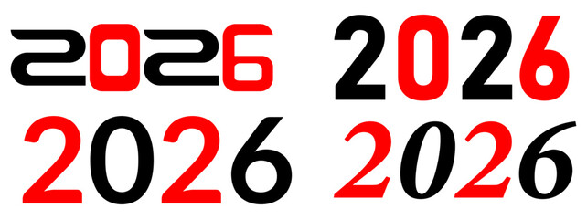 Modern 2026 typography design with intertwined numbers representing the new year ahead