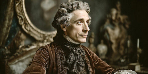 Charles Louis de Montesquieu portrayed as a prominent philosopher and writer in historical setting