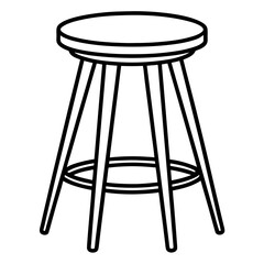 Minimalist line art of a modern bar stool