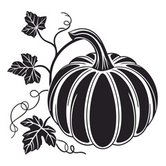 pumpkin with leaves